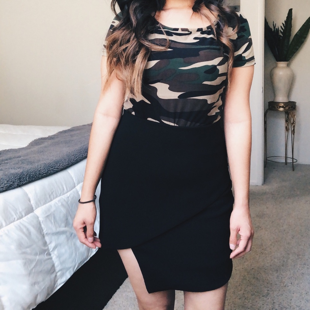 Uneven hem skirt